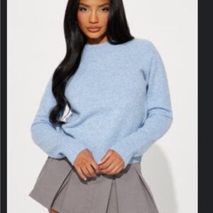 NWOT Fashion Nova Sky Blue Knit Sweater